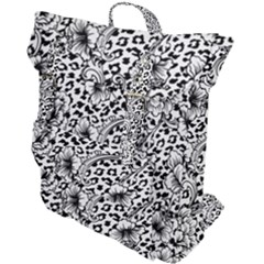 Vector-eclectic-fabric-seamless-pattern-animal-background-with-baroque-ornament Buckle Up Backpack by Sobalvarro
