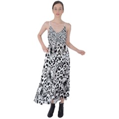 Vector-eclectic-fabric-seamless-pattern-animal-background-with-baroque-ornament Tie Back Maxi Dress by Sobalvarro