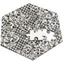 Vector-eclectic-fabric-seamless-pattern-animal-and-plaid-background-with-baroque-ornament Wooden Puzzle Hexagon View2