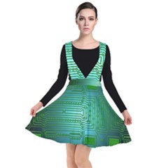 Cross Crossing Crosswalk Line Walk Plunge Pinafore Dress by HermanTelo