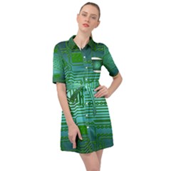 Cross Crossing Crosswalk Line Walk Belted Shirt Dress by HermanTelo