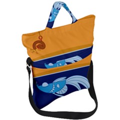 Fish Water Fisherman Fold Over Handle Tote Bag by HermanTelo