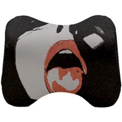Wide Open And Ready - Kinky Girl Face In The Dark Head Support Cushion by Casemiro
