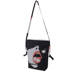 Wide Open And Ready - Kinky Girl Face In The Dark Folding Shoulder Bag by Casemiro