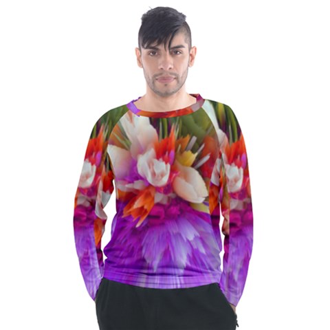 Poppy Flower Men s Long Sleeve Raglan Tee by Sparkle