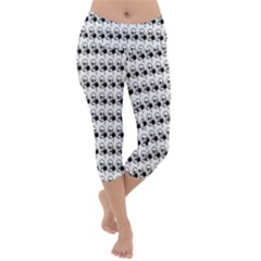 Flamingos Lightweight Velour Capri Yoga Leggings by Sparkle