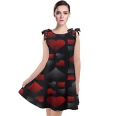 Digital Cards Tie Up Tunic Dress by Sparkle