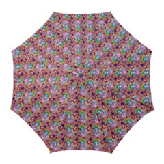 Blue Haired Girl Pattern Pink Golf Umbrellas by snowwhitegirl