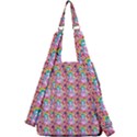 Blue Haired Girl Pattern Pink Center Zip Backpack View2