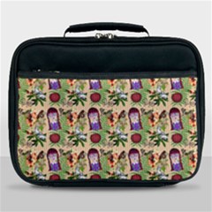 Purple Glasses Girl Pattern Peach Lunch Bag by snowwhitegirl