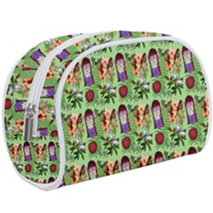 Purple Glasses Girl Pattern Green Makeup Case (large) by snowwhitegirl
