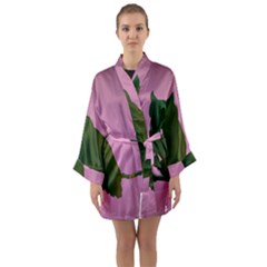 Owl Bird Branch Nature Animal Long Sleeve Satin Kimono by HermanTelo