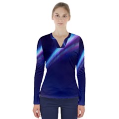 Light Fleeting Man s Sky Magic V-neck Long Sleeve Top by Mariart