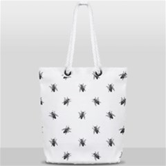 Housefly Drawing Motif Print Pattern Full Print Rope Handle Tote (small) by dflcprintsclothing