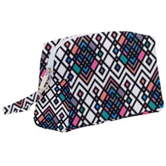 Boho Geometric Wristlet Pouch Bag (large) by tmsartbazaar