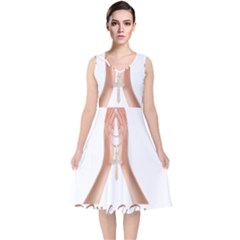 Panther World Limited Edition Prayer  V-neck Midi Sleeveless Dress  by Pantherworld143