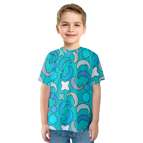 Cloudy Blue Moon Kids  Sport Mesh Tee by tmsartbazaar