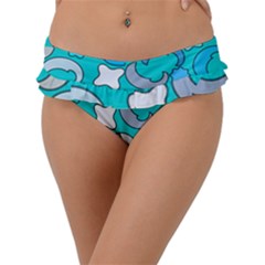 Cloudy Blue Moon Frill Bikini Bottom by tmsartbazaar