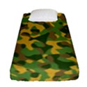 Yellow Green Brown Camouflage Fitted Sheet (Single Size) View1