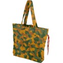 Green and Orange Camouflage Pattern Drawstring Tote Bag View1