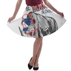 Choose To Be Tough & Chill A-line Skater Skirt by Bigfootshirtshop