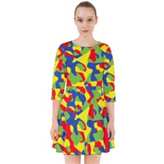 Colorful Rainbow Camouflage Pattern Smock Dress by SpinnyChairDesigns