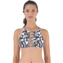 Grey and White Camouflage Pattern Perfectly Cut Out Bikini Top View1