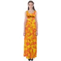 Orange and Yellow Camouflage Pattern Empire Waist Maxi Dress View1