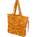 Orange and Yellow Camouflage Pattern Drawstring Tote Bag View1