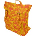 Orange and Yellow Camouflage Pattern Buckle Up Backpack View1