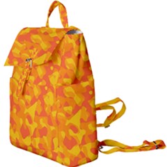 Orange And Yellow Camouflage Pattern Buckle Everyday Backpack by SpinnyChairDesigns