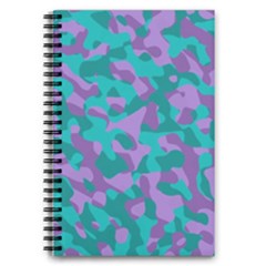 Purple And Teal Camouflage Pattern 5 5  X 8 5  Notebook by SpinnyChairDesigns
