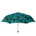 Black and Teal Camouflage Pattern Folding Umbrellas View3