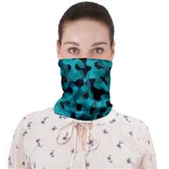 Black And Teal Camouflage Pattern Face Covering Bandana (adult) by SpinnyChairDesigns