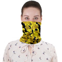 Black And Yellow Camouflage Pattern Face Covering Bandana (adult) by SpinnyChairDesigns