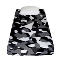 Black And White Camouflage Pattern Fitted Sheet (single Size) by SpinnyChairDesigns