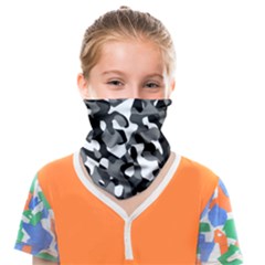 Black And White Camouflage Pattern Face Covering Bandana (kids) by SpinnyChairDesigns