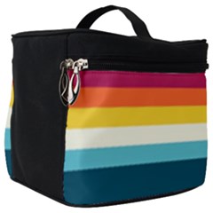 70s Vintage Stripes Make Up Travel Bag (big) by tmsartbazaar