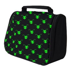 Neon Green Bug Insect Heads On Black Full Print Travel Pouch (small) by SpinnyChairDesigns