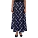 Cat Dog Animal Paw Prints Black and White Flared Maxi Skirt View1