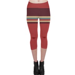 Retro Aesthetic Capri Leggings  by tmsartbazaar