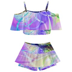Rainbow Painting Patterns 3 Kids  Off Shoulder Skirt Bikini by DinkovaArt