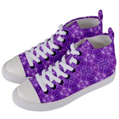 Geometric Galaxy Pattern Print Women s Mid-top Canvas Sneakers by dflcprintsclothing