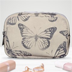 Vintage Ink Stamp On Paper Monarch Butterfly Make Up Pouch (small) by SpinnyChairDesigns