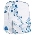 Abstract Blue Flowers on White Giant Full Print Backpack View3