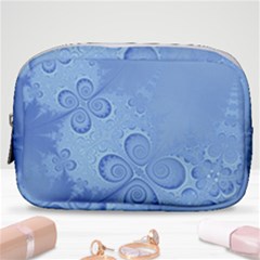 Light Blue Intricate Swirls Pattern Make Up Pouch (small) by SpinnyChairDesigns