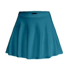 Mosaic Blue Pantone Solid Color Mini Flare Skirt by FlagGallery