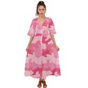 Camo Pink Kimono Sleeve Boho Dress View1