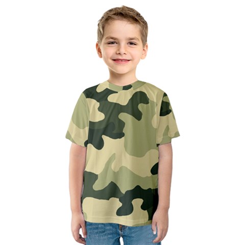 Camo Green Kids  Sport Mesh Tee by MooMoosMumma