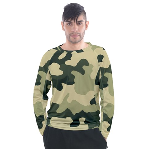 Camo Green Men s Long Sleeve Raglan Tee by MooMoosMumma